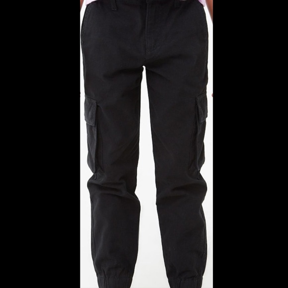 Forever 21 Black High Waisted Cargo Pants - Picture 1 of 4